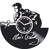 Kovides Elvis Presley Music, Vinyl Record, Silent Mechanism, Home Decor, Vinyl Wall Clock, Wall Art Sticker, Best Gift for Musician, Gift for Man and Woman, Pop Music, Elvis Presley Clock