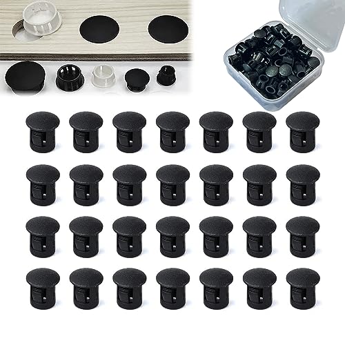 Image of Black Plastic Hole Plugs (8 mm - 50 pcs with Box)