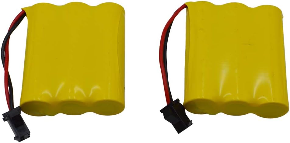 Blomiky 2 Pack 3.6V 700mAh AA Nicd Rechargeable Battery Pack with SM-2P 2 Pin Plug and USB Cable Suitable for SY-E571 RC Excavator RC Cars 3.6V Battery and USB 2
