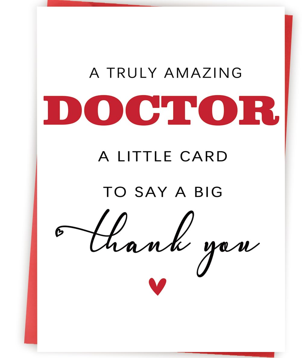 Thank You Doctor Card, Doctor Appreciation Gifts for Men Women, Appreciation Card for Hospital Medical Staff, Gifts for Doctors