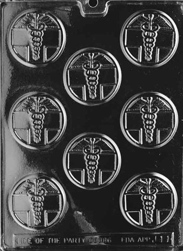 Cybrtrayd Life of the Party Caduceus Medical Mints Chocolate Candy Mold in Sealed Protective Poly Bag Imprinted with Copyrighted Cybrtrayd Molding Instructions