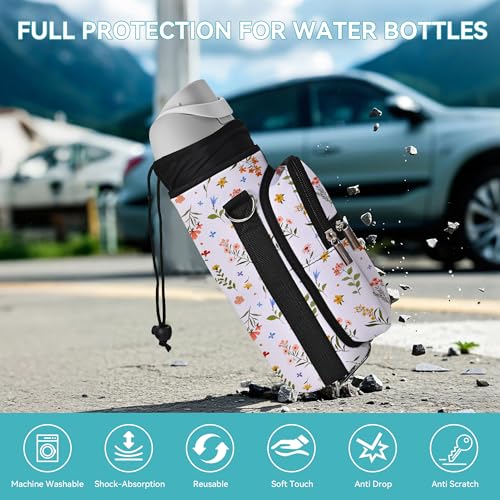 AUPET Water Bottle Carrier, Insulated Neoprene Water Bottle Holder Bag Case Pouch Cover 1000 ml or 750 ml, Adjustable Shoulder Strap, Great for Stainless Steel and Plastic Bottles