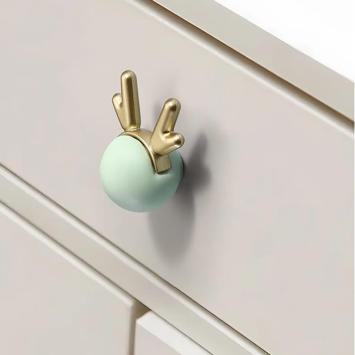 Manijas para gabinete, Juego de 4, Forma de Loong Verde, manijas de cerámica para cajón de Armario, manijas para Puerta de Armario, herrajes para cajón de guardería para decoración