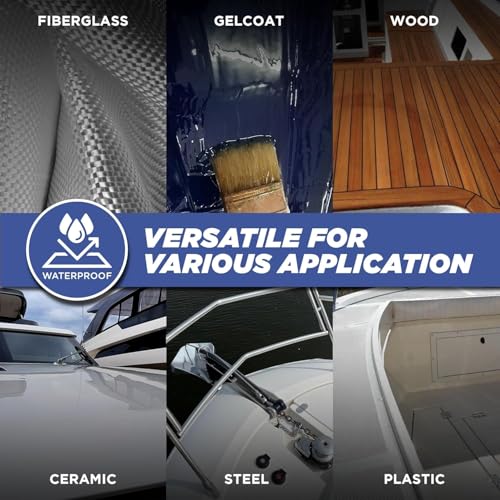Image of [Black] 5200 Marine Sealant - Fast Cure, High Bond Strength, UV Resistant Underwater 5200 Fast Cure, Marine Adhesive Sealant for Boats, Hulls, Decks, & RVs Caulk Black with Gloves, Nozzle 10oz