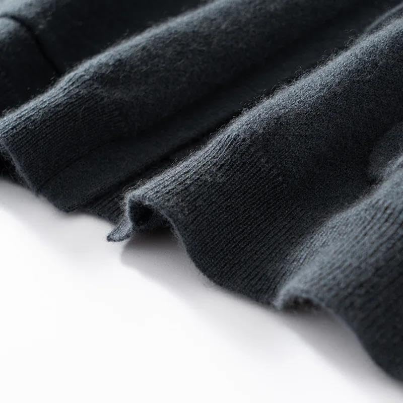 Men's Business Casual Mock Neck Button-Up Cardigan Sweater with Pockets Long Sleeve Thick Open Front Sweater