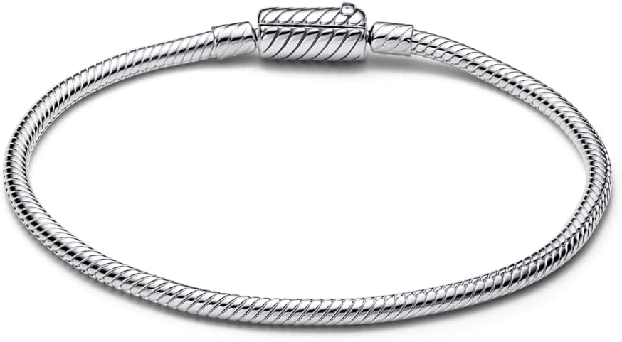 PADNORA Moments Easy-Close Magnetic Clasp Snake Chain Bracelet - Sterling Silver Bracelet - Jewelry for Women - Includes Gift Box