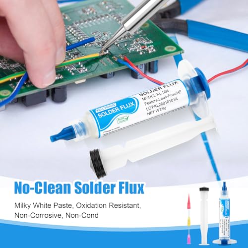Image of Solder Wick And Solder Flux Paste, No Clean Soldering Flux (3 Piece) Desoldering Wick Braid (2 Piece) For Electronics Repair For Disassemble Electrical Components (5 Pack Kit)