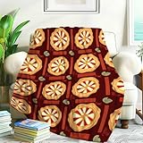 KozaHopa Food Theme Blanket, Novelty Apple-Pie Checkered Throw Blanket Gift for Adults Kids, All-Season for Couch Office Bed, Cozy Lightweight Flannel, Digital Single Sided Printed (60"x50")
