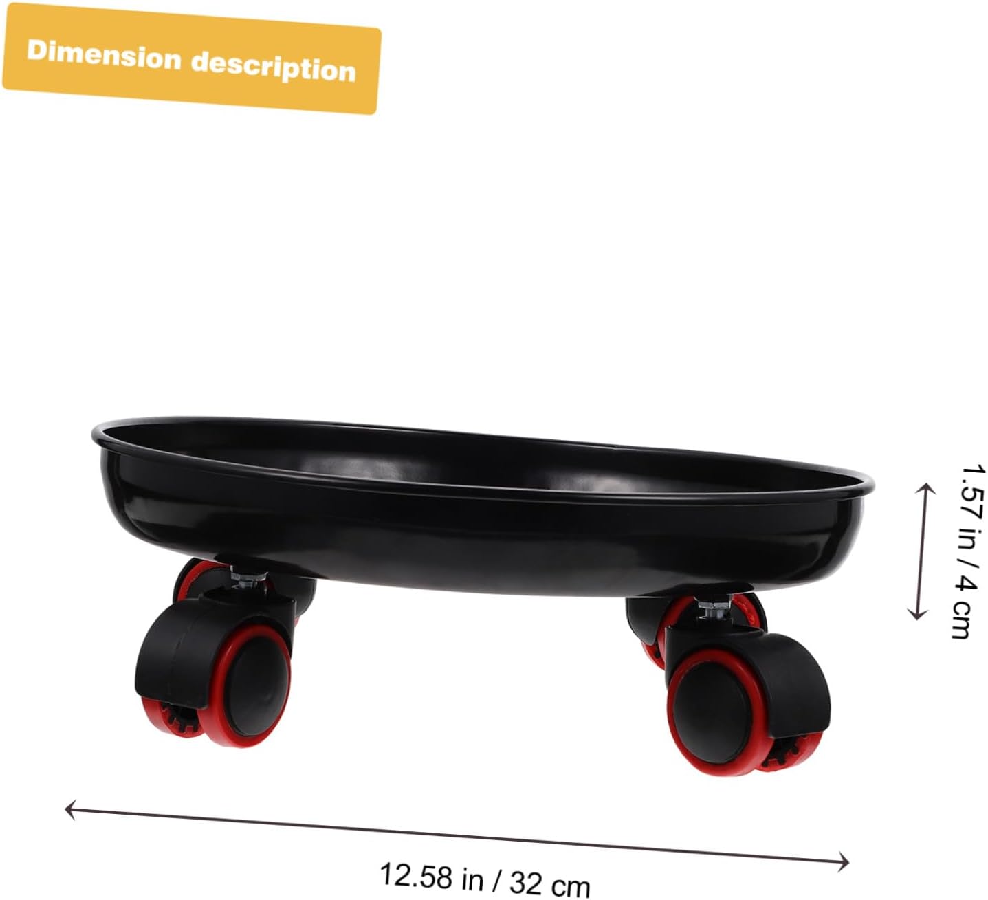 Movable Flowerpot Tray Plant Pot Holder with Universal Wheels 32cm Thickened Metal Round Plant Caddy for Indoor Outdoor Garden Use