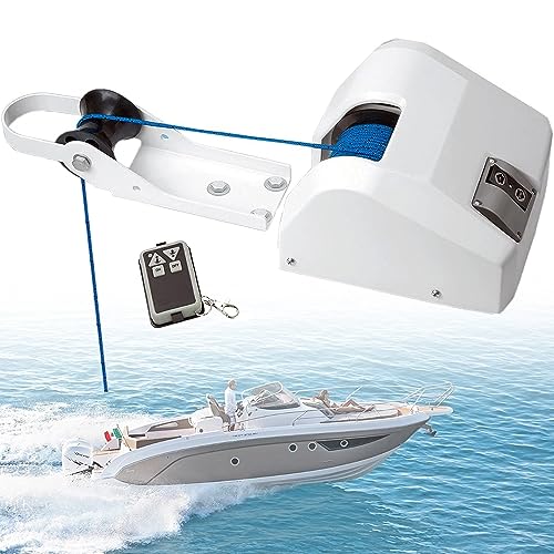 ANXYYDS Elektrische Ankerwinde, 12 V, Ankerwinde, Winde mit Fernbedienung, für Anker bis zu 13,6 kg