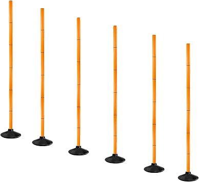 6 FT Agility Poles 4/6-Pack with Rubber Bases