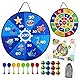 Kinder Dartscheibe Spielzeug, Dartscheibe für Kinder 26 Zoll/66cm, 12 Klebrigen Bällen, 8 Schaumpfeile, 1 Tasche und 1 Haken, für Outdoor-Partyspiele, Geschenke (Blue)