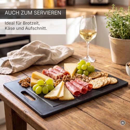 Moritz & Moritz 2x Schneidebretter Kunststoff - 36 x 27,5 cm - Schneidebretter BPA frei - Küchenbretter Granitoptik - Cutting Board mit… – Ansicht 6