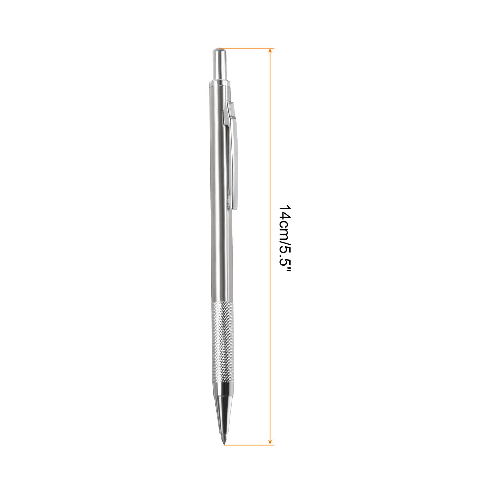 HARFINGTON Tungsten Carbide Tip Scriber with Clip Retractable Pen Etching Pen Carve Engraver Cutting Tools for Metal Glass Ceramics Marble, Silver Tone — Amazon image 2