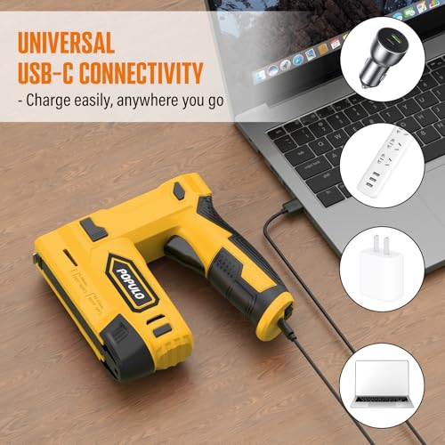 image for POPULO Electric Staple Gun, 2 in 1 Electric Stapler Tacker 4V Cordless