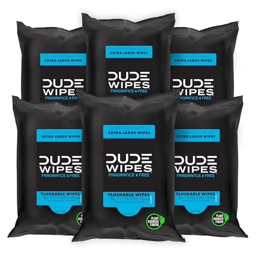 DUDE Wipes - Flushable Wipes Travel Pack - 6 Pack,...