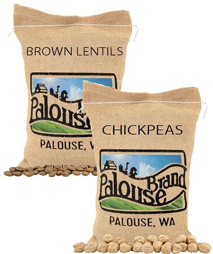 Palouse Brand Certified Glyphosate Residue Free Chickpeas and Brown Lentils | 10 LBS Total | Family Farmed in Washington State | Non-GMO Project Verified | Kosher | Field Traced (5 Pound, Pack of 2)