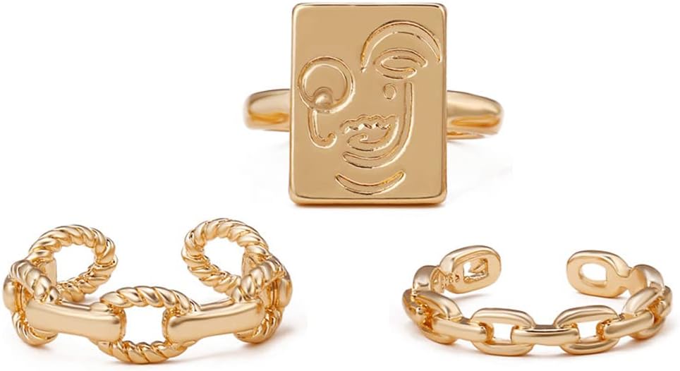Latest Stylish Metal Boho Midi Finger Rings for Women and Girls - Set of 3 (D13048r), Golden