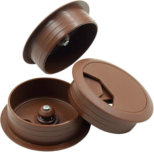 Miniatura 3 de Biaungdo Organizador de cables de alambre de plástico con ojales para escritorio, 2 "x 2", marrón (paquete de 5)