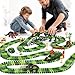 Novaluki Car Race Track Dinosaur Toys, DIY Flexible Train Tracks Building Kit with 2 Electric Cars, 4 Dinosaur Cars, Train Set Toys for Kids 3 4 5 6 7 Years Old, Party Games Birthday Gift for Boys