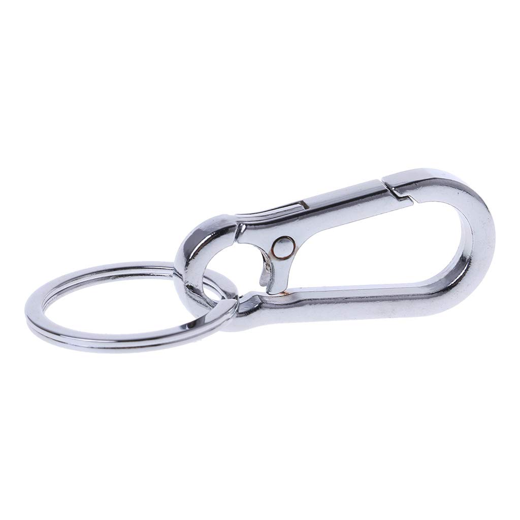 Shenxay Silver Stainless Steel Carabiner Gourd Buckle Carabiner Keychain Waist Belt Clip Anti-Lost Buckle