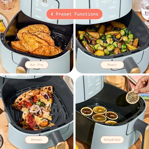 6 Quart Digital Air Fryer, Large Touch Screen Air Fryer with Programmable Time & Temperature Control, 4-in-1 Roast Reheat Dehydrate, Nonstick Design (Hydrangea)