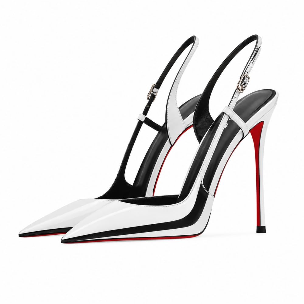 LVJMJ dwukolorowe obcasy typu slingback dla kobiet szpilki na imprezę