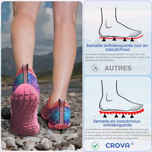 Image of Built-in Heel Grips Water Shoes for Kids Girls Boys Hiking Wide Barefoot Swim Beach Pool Big Kid