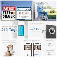 Tapo D235 Video-Türklingel Akku/Festverdrahtet (Video Doorbell) | Türklingel mit Kamera, 2K 5MP, Farbe Nachtsicht, 180° ultrabreiten Sichtfeld, 10000 mAh Nicht entfernbarer Akku, Mit Chime, Alexa – Ansicht 2