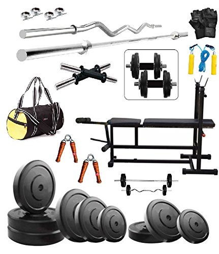 Bodyfit 45KG Gym 4-in-1 Multi Leg Curl Bench Home Gym Dumbell Exercise Set.-image-34