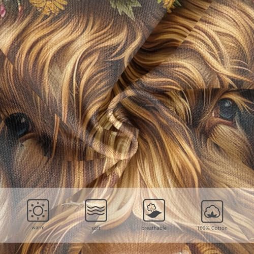 ODAWA Highland Cow Floral Brown Cotton Underwear, Boys Underwear 2T3