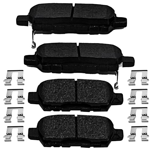 Image of Brake Pads Rear Set Compatible with Juke Altima Maxima Murano Pathfinder Quest Sentra, Suzuki Grand Vitara, Infiniti EX35 EX37i FX35 FX37 M35 QX60 Q50 Rear Brakes Semi-Metallic D905