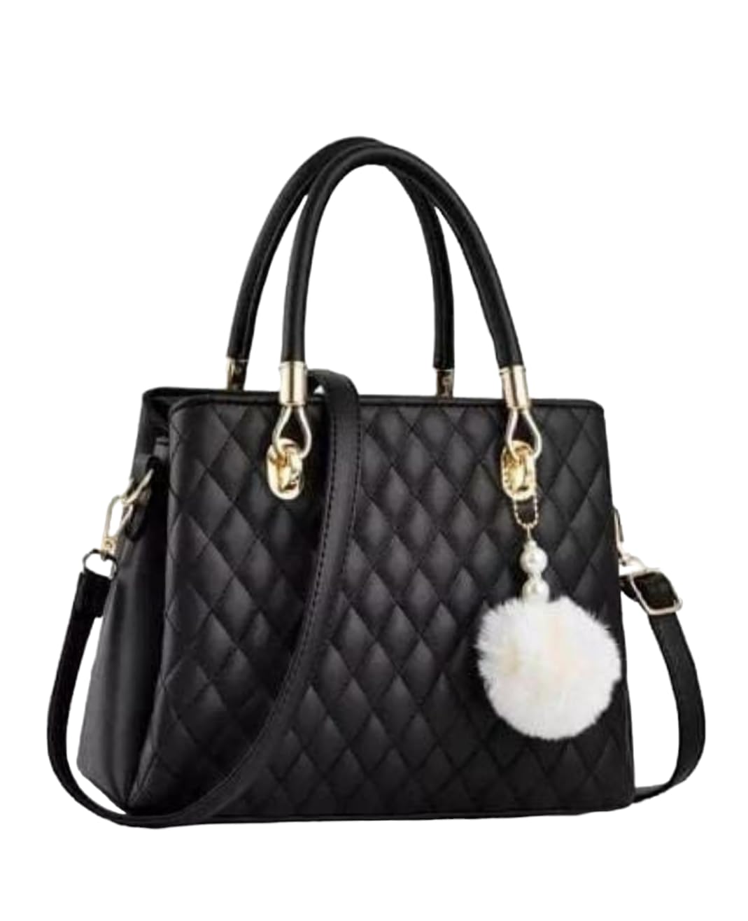 Genericwomen's pu leather handbag shoulder bag hand held bag with long strap queen collection simple sober and stylish (HB5)