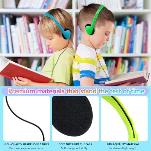 Image of USB C Headphones Bulk 30 Pack for Classroom School Kids,On-Ear Wired | USB Type C Headphones for School Student Children Compatible with Pad Tablet Smartphones Travel Testing Mixed Colors