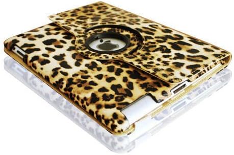 Fintie Rotating Case for iPad 4 3 2 (Old Model) - 360 Degree Rotating Smart Stand Protective Cover with Auto Wake/Sleep for iPad 4th Gen with Retina Display, iPad 3 & iPad 2, Leopard Brown