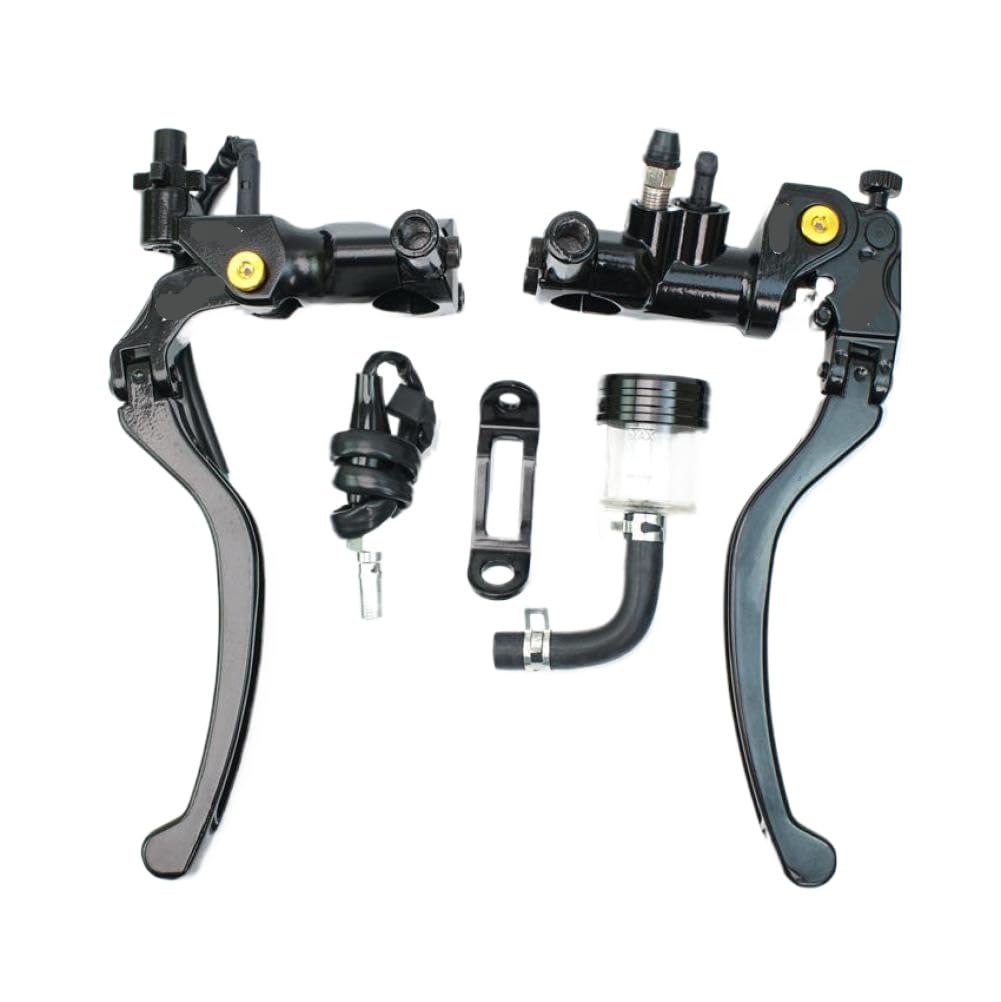 ZDwMkzGGz Motorcycle Brake Clutch Master Cylinder Lever Line Perch Compatible with Moto 22mm(Black One Pair)