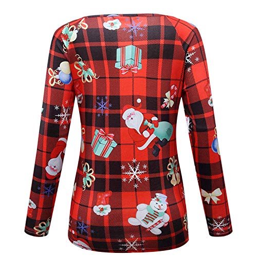 Women's Ugly Christmas/Valentines/ST. Patrick's Day Kiss Lips Long Sleeve T Shirt Casual Holiday Party Blouse Tops (X-Large, Type6)