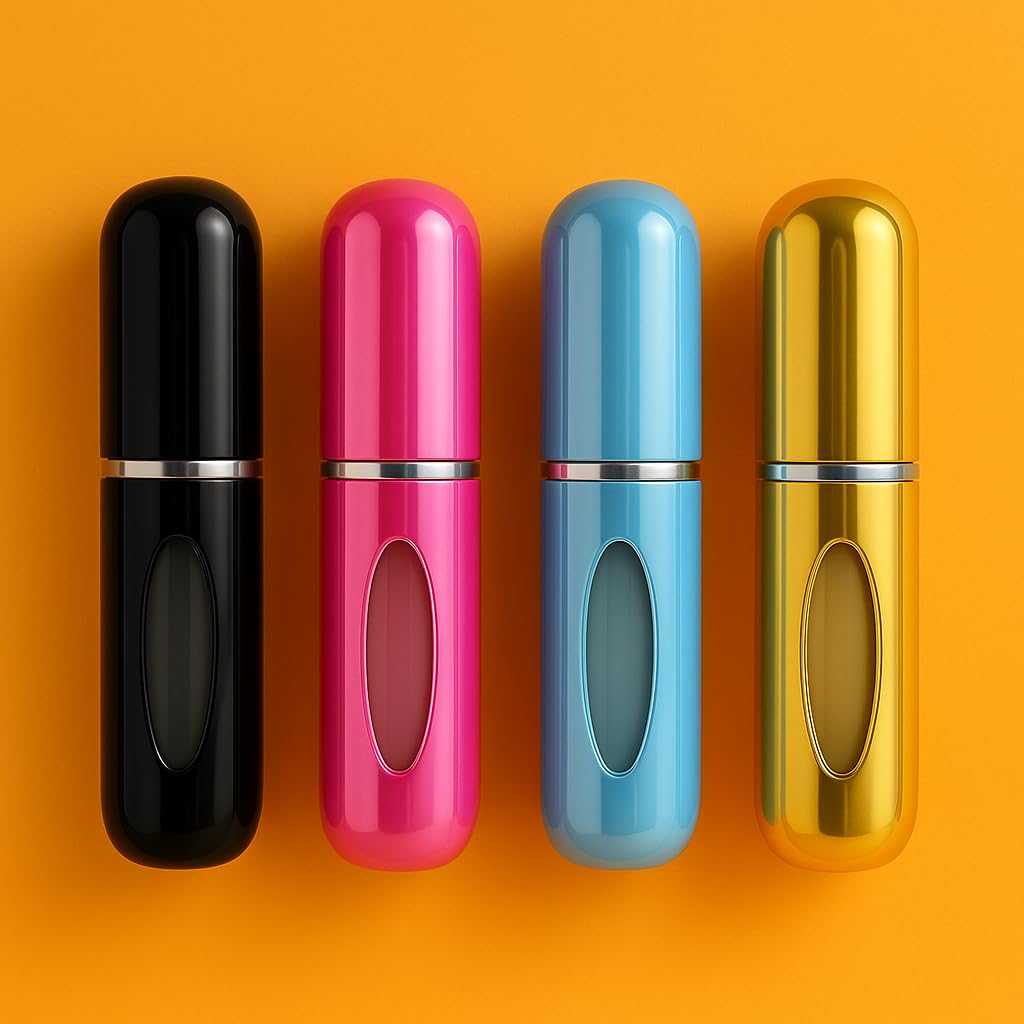 Kyrotech Mini nebulizzatore spray per profumo, ricaricabile, portatile, con pompa per viaggi e uscite (nero, argento, blu navy, lilla)