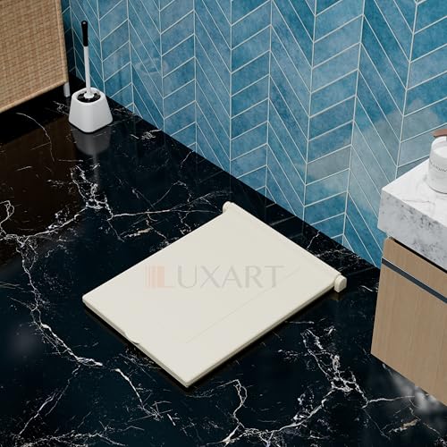 Image of LUXART Indian Toilet Cover Square 56L x 42W | 21 Inch Ivory Orissa Pan Toilet Seat Cover | PP Commode Lid with Easy Installation Kit | Ivory Finish | 2 Year Warranty