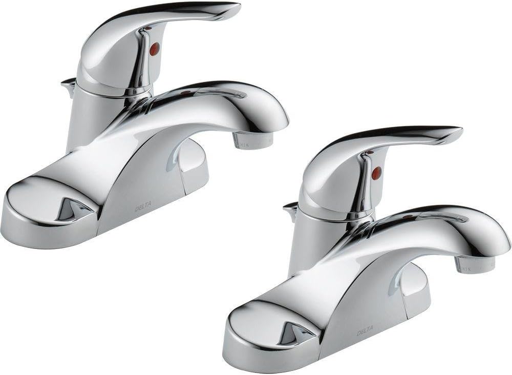 Delta Foundations 4 in. Centerset Single-Handle Pro-Pak Bathroom Faucet in Chrome (2-Pack)