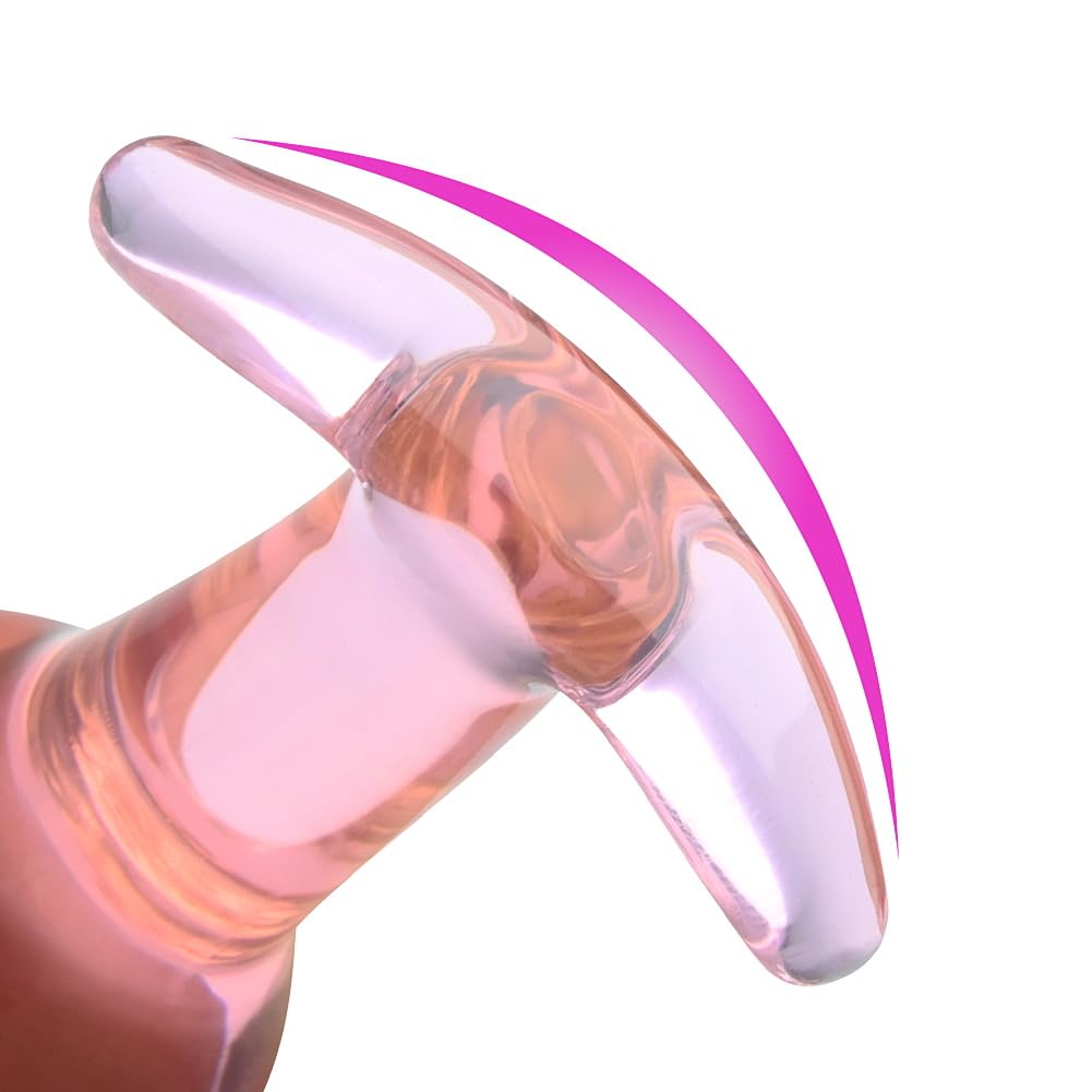 Conjunto de Plugs Anales de Cristal Roluck, 3 Piezas en Rosa de Diferentes Tamaños para Principiantes y Avanzados, Juguetes Sexuales para Mujeres, Hombres, Parejas y Solteros, Plugs Anales