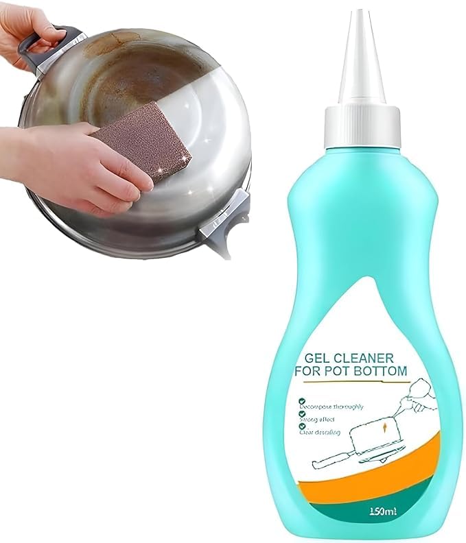 SHIVAARO Magic Gel Cleaner for Bottom of Pots and Pans, Rust Remover and Degreaser, Burnt Stain Cleaner for Stainless Steel and Iron Cookware, Kitchen Black Stain Cleaning Paste