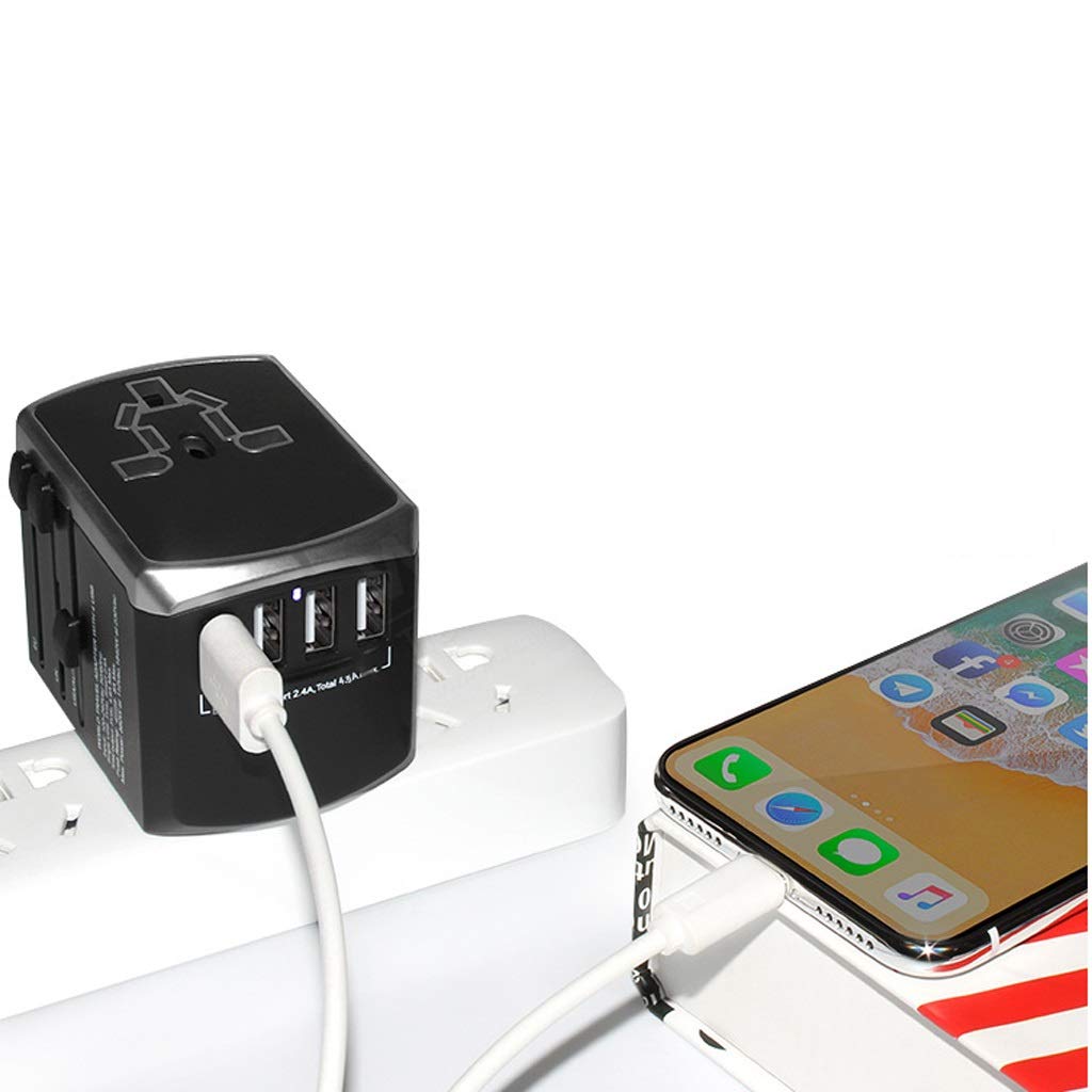 Gniazdo międzynarodowe przetwornice International Plug Converter, Uniwersalny zasilacz Worldwide z 4 Usb. Universal Socket Converter. adapter wtyczki zasilania (Color : Red)