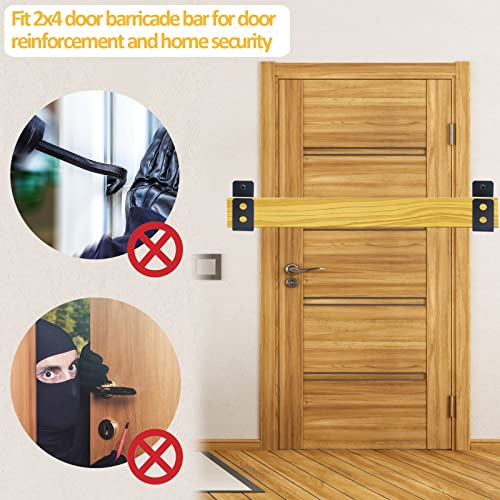 image for DOMUEN Door Barricade Brackets, 2 Pack 2x4 Door Barricade Brackets Doo