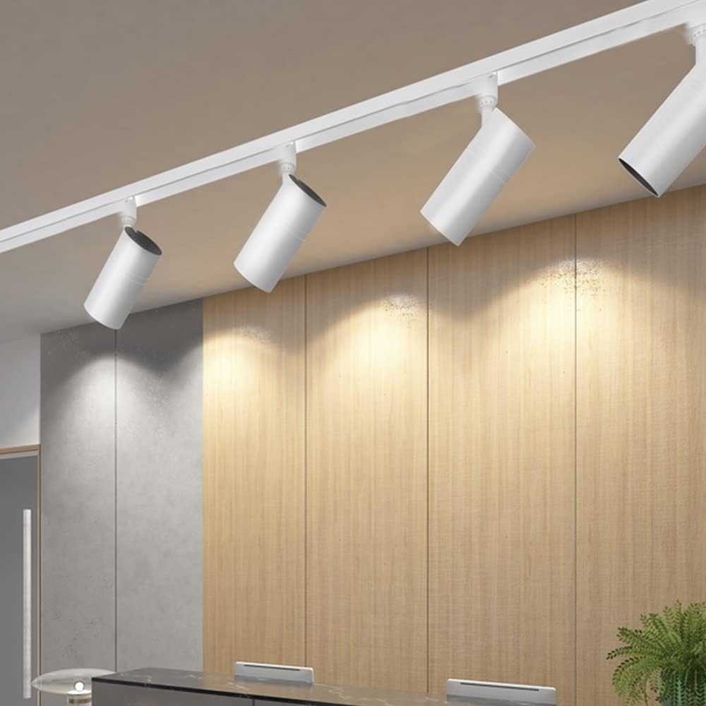 10W Track Lighting Heads,Dimmable H Track Light Heads,Warm White 2700K,Halo Track Light GU10 Bulb for Accent Retail Artwork, Kitchen 120V 36° Angle Halo Type(10 Pack) (2700K(Warm White) White)