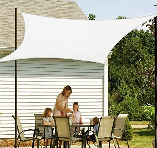 Voile d'ombrage imperméable 4x4 m résistante aux UV blanche avec œillets extérieur - 3