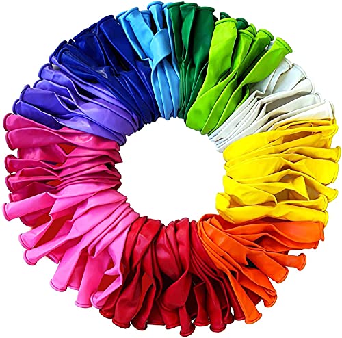 RHINMOFOS 100 Pack 12 Inch Balloons Latex Balloons Color Party Balloons for Birthday Party Festival Decorations