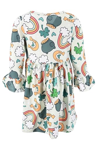 Image of Girls Long Sleeve Ruffled Dresses for Toddlers and Kids