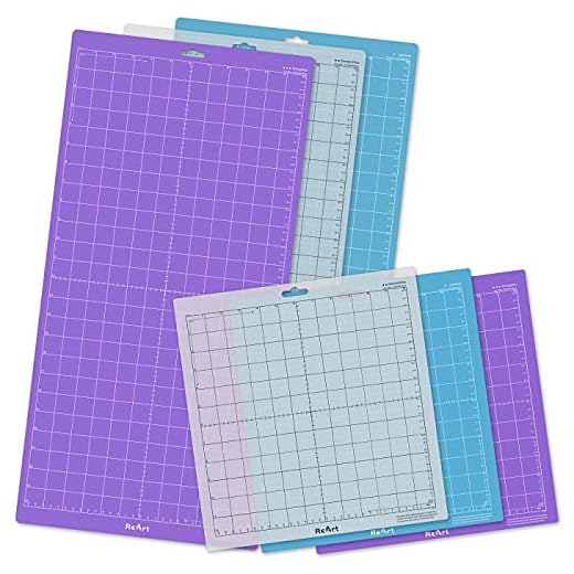 ReArt Cutting Mat Variety 6 Packs for Silhouette Cameo 4/3/2/1 - Strong, Standard, Light Grip, 12in x 12in x 3 Packs, 12in x 24in x 3 Packs.