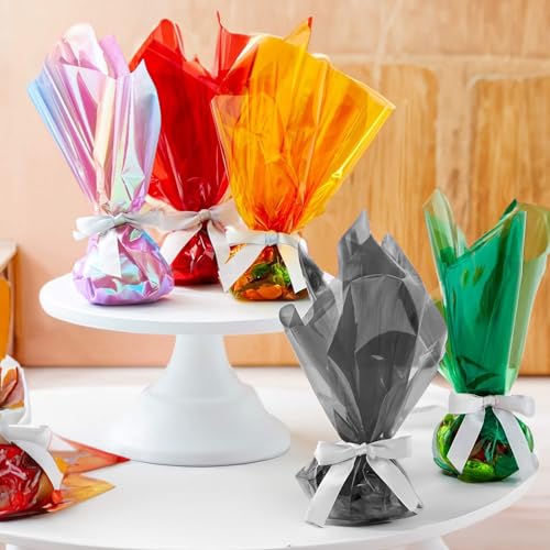 JOYIT Orange Cellophane Roll, 100 Ft x 17.5 in, Gift Basket Flower Wrap by JOYIT - Image 3